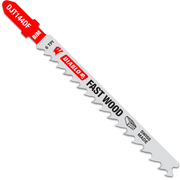 Five Diablo bi-metal jig saw blades with red T-shank handles, labeled 6 TPI for fast wood cuts.