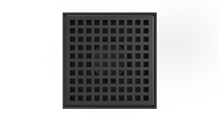 Infinity Drain LQD5 BA BK 5" x 5" LQD 5 Squares Pattern Complete Kit in Matte Black with ABS Bonded Flange