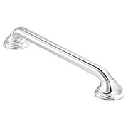 Chrome grab bar with rounded ends and mounting brackets, 16 inches long.