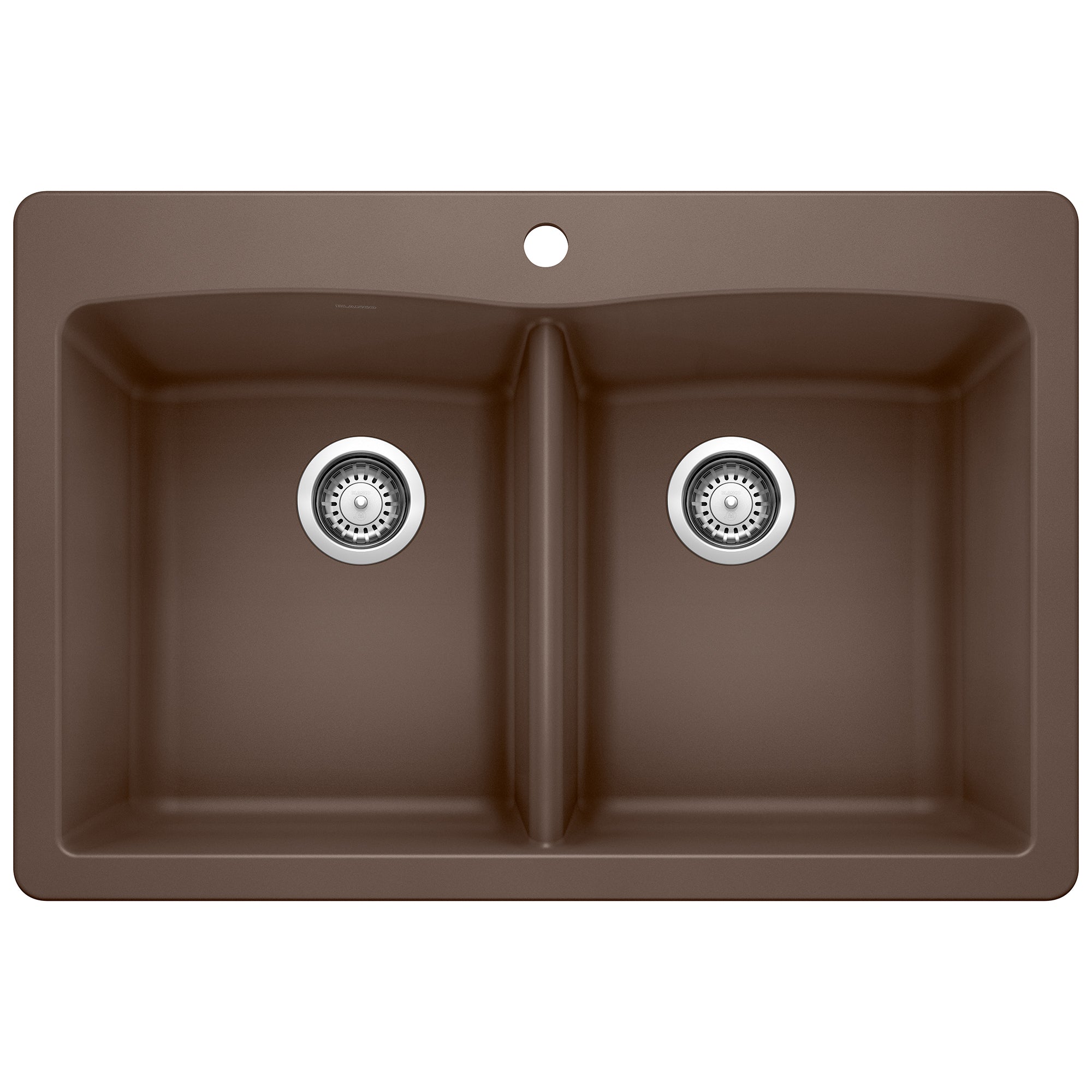Blanco 440218 Diamond Silgranit II Equal Double Bowl Drop In Kitchen Sink: Cafe Brown