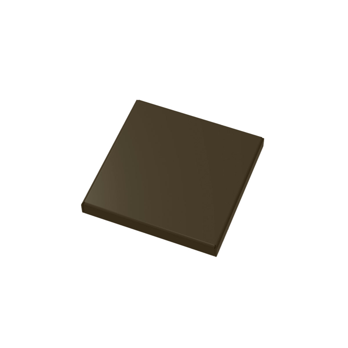 Square oil rubbed bronze drain cover with center opening, 5 inches by 5 inches.