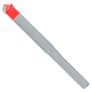 Gray carbide tipped drill bit with red grip collar and 3/8 in. marking on shaft.