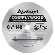 Avanti 6-1/2" circular saw blade with 140 teeth for plywood and OSB cutting.