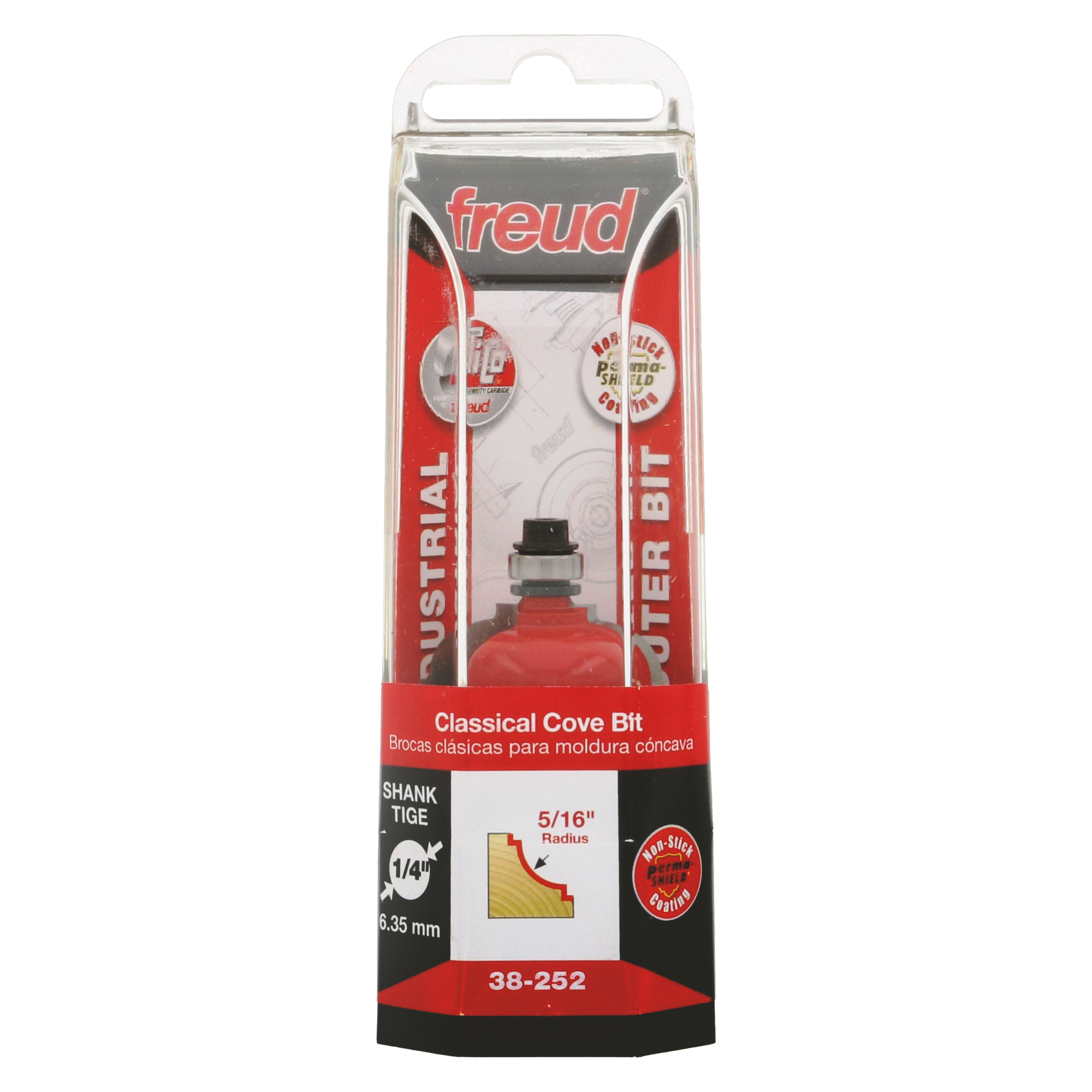 Freud classical cove bit with 5/16" radius and 1/4" shank in retail packaging.