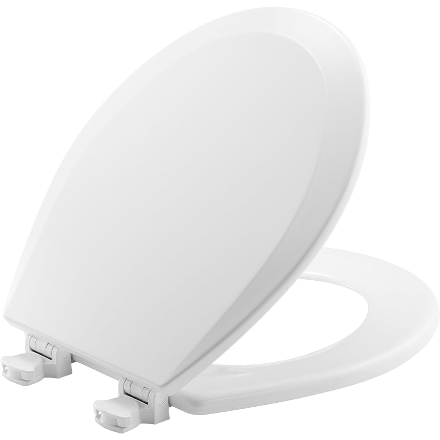 Bemis 500EC 390 Round Enameled Wood Toilet Seat in Cotton White with EasyClean Hinge