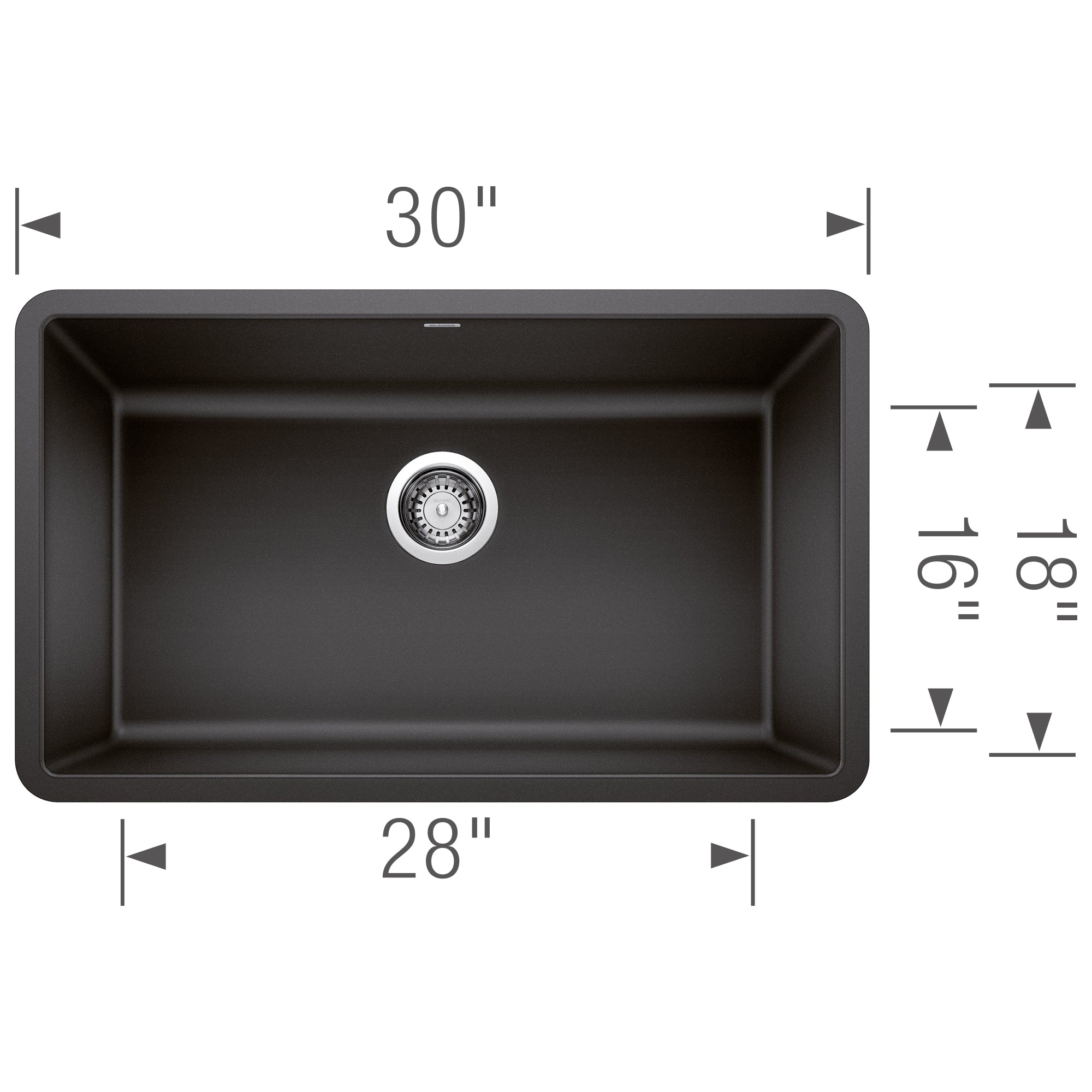 Blanco 442534 Precis 30" Single Undermount: Anthracite