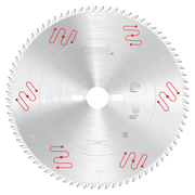 Silver circular saw blade with carbide-tipped teeth around perimeter and Freud branding on center hub.