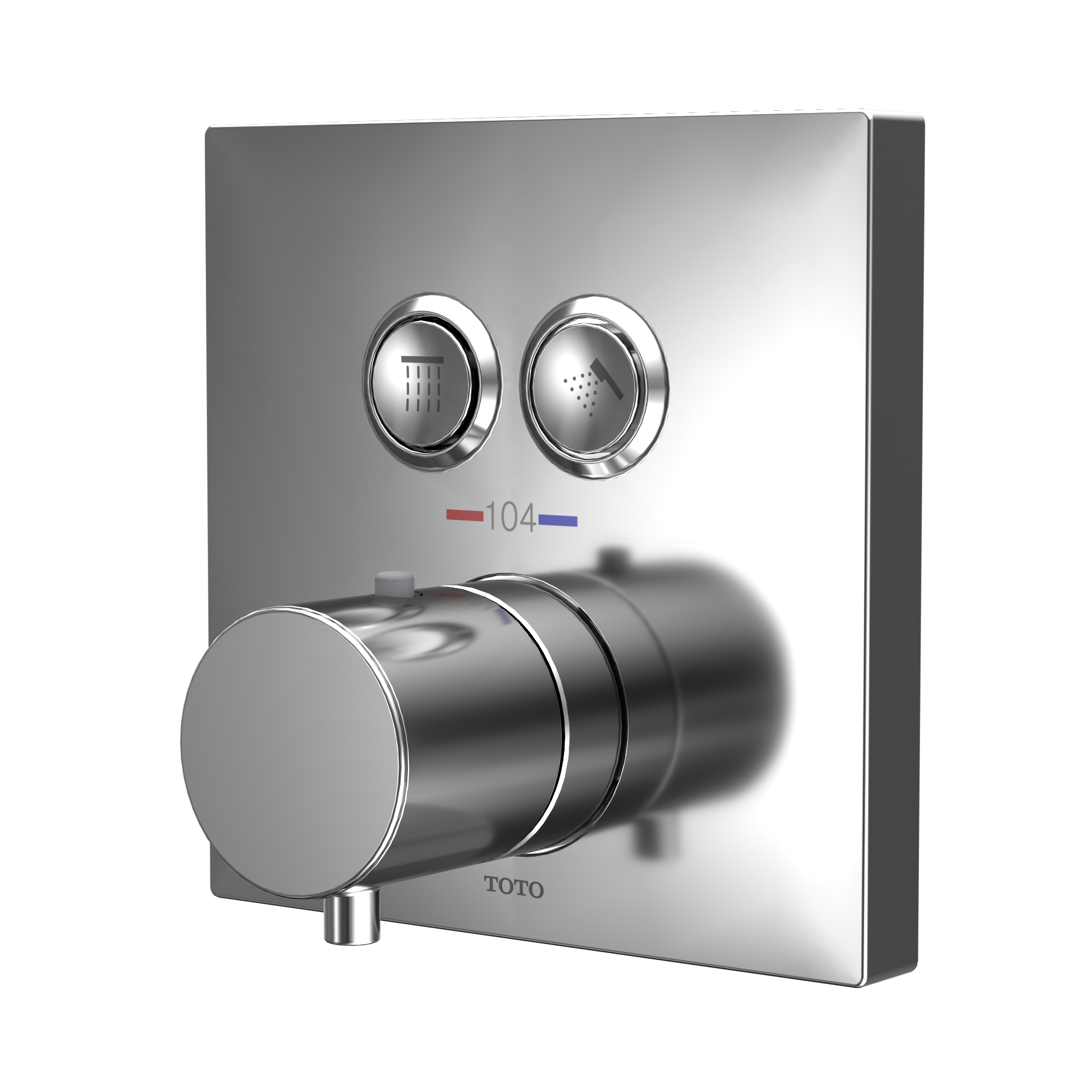 Toto Square Thermostatic Mixing Valve with 2-Function Shower Trim, Polished Chrome - TBV02406U#CP