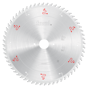 Freud 500mm circular saw blade with silver coating and multiple teeth around the edge, featuring red logos and markings.