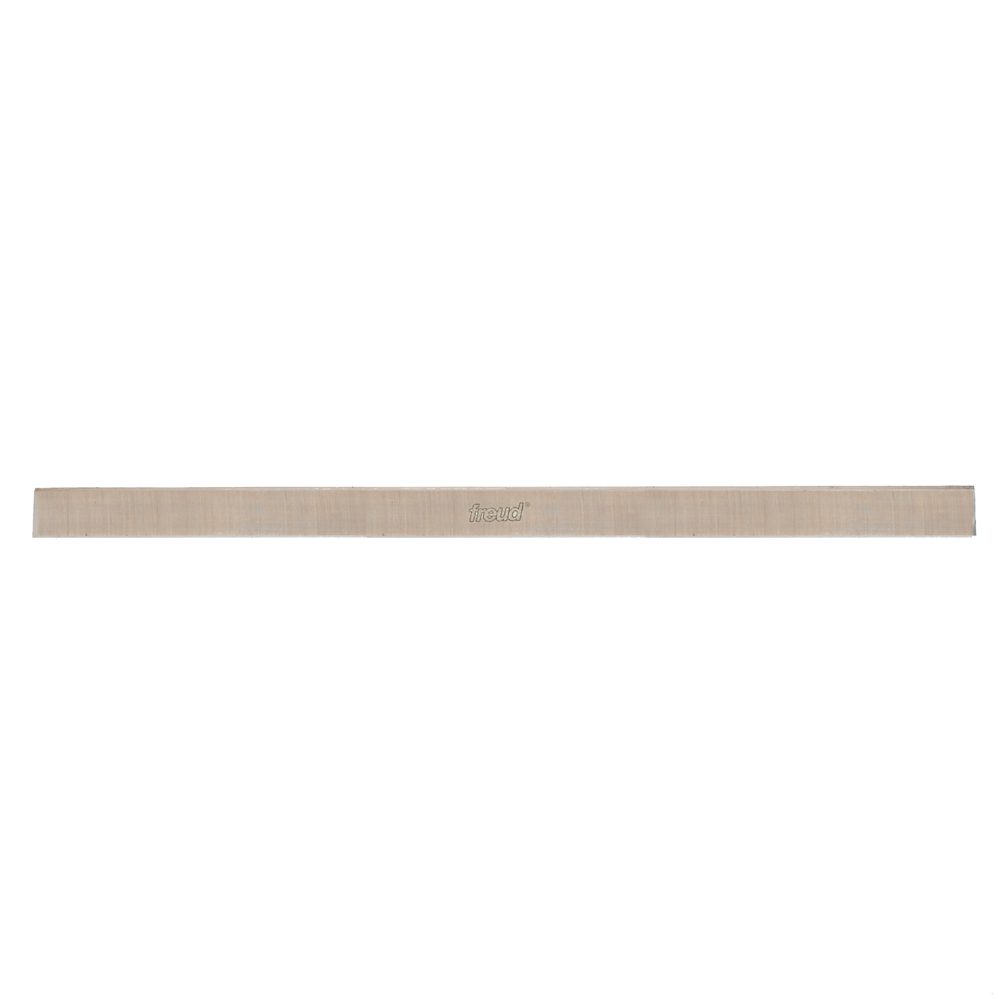 Long metallic planer knife with Freud branding, high speed steel construction.