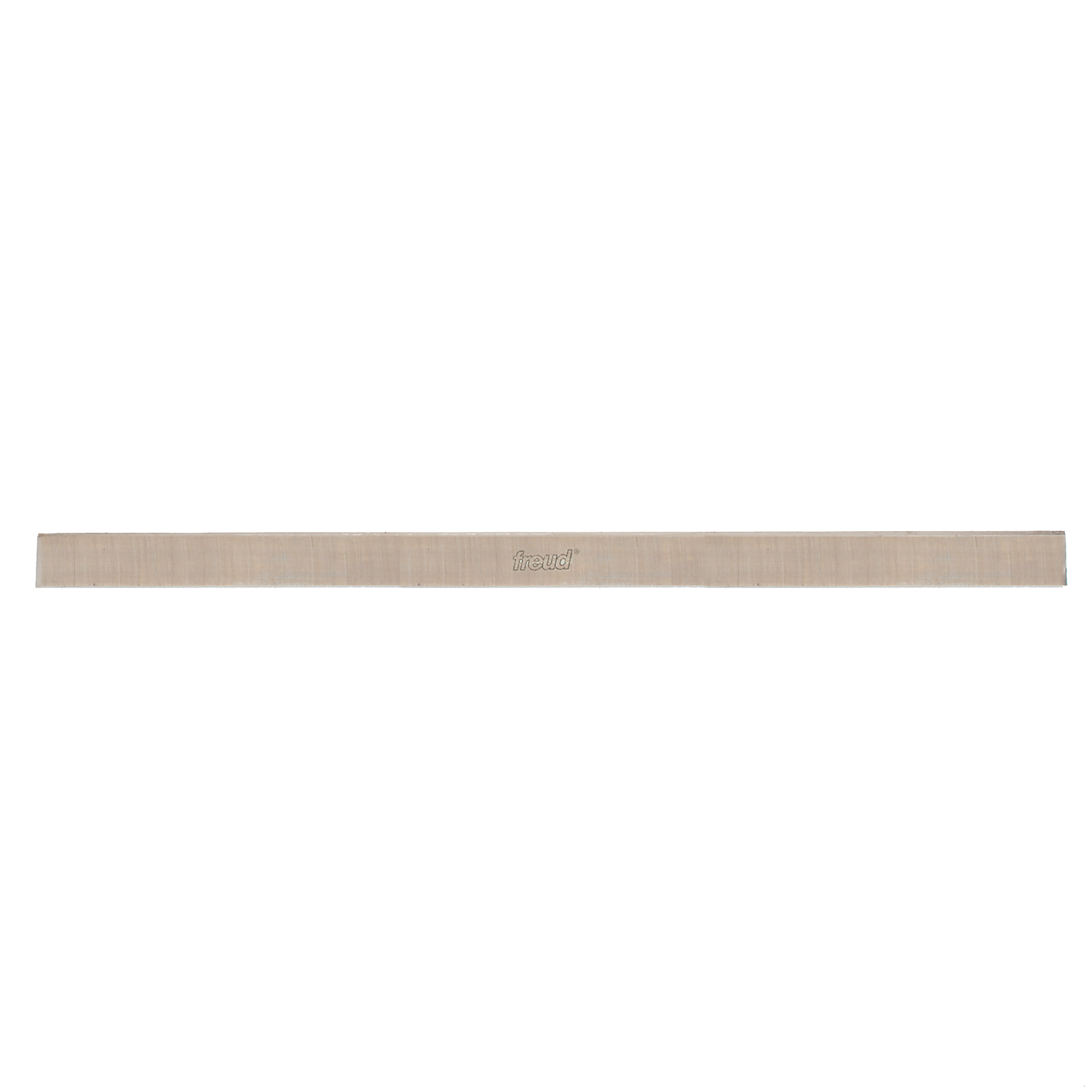 Long metallic planer knife with Freud branding, high speed steel construction.