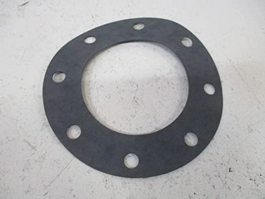 Dark gray circular gasket with central hole and eight evenly spaced mounting holes around the perimeter.