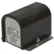 Black cylindrical cutoff/alarm switch with mounting bracket and silver control panel.