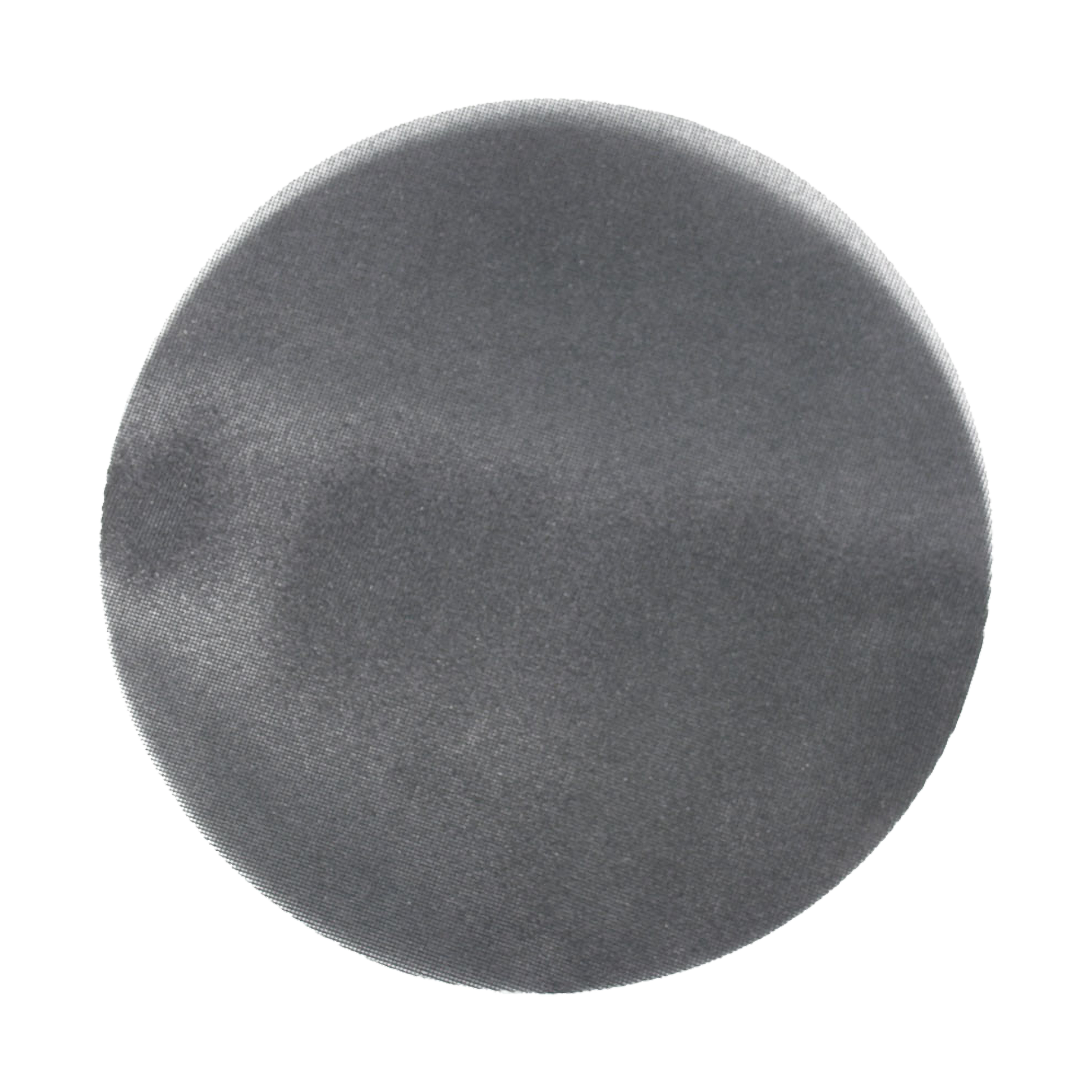 Round gray sanding screen with mesh texture surface, 17 inches in diameter.