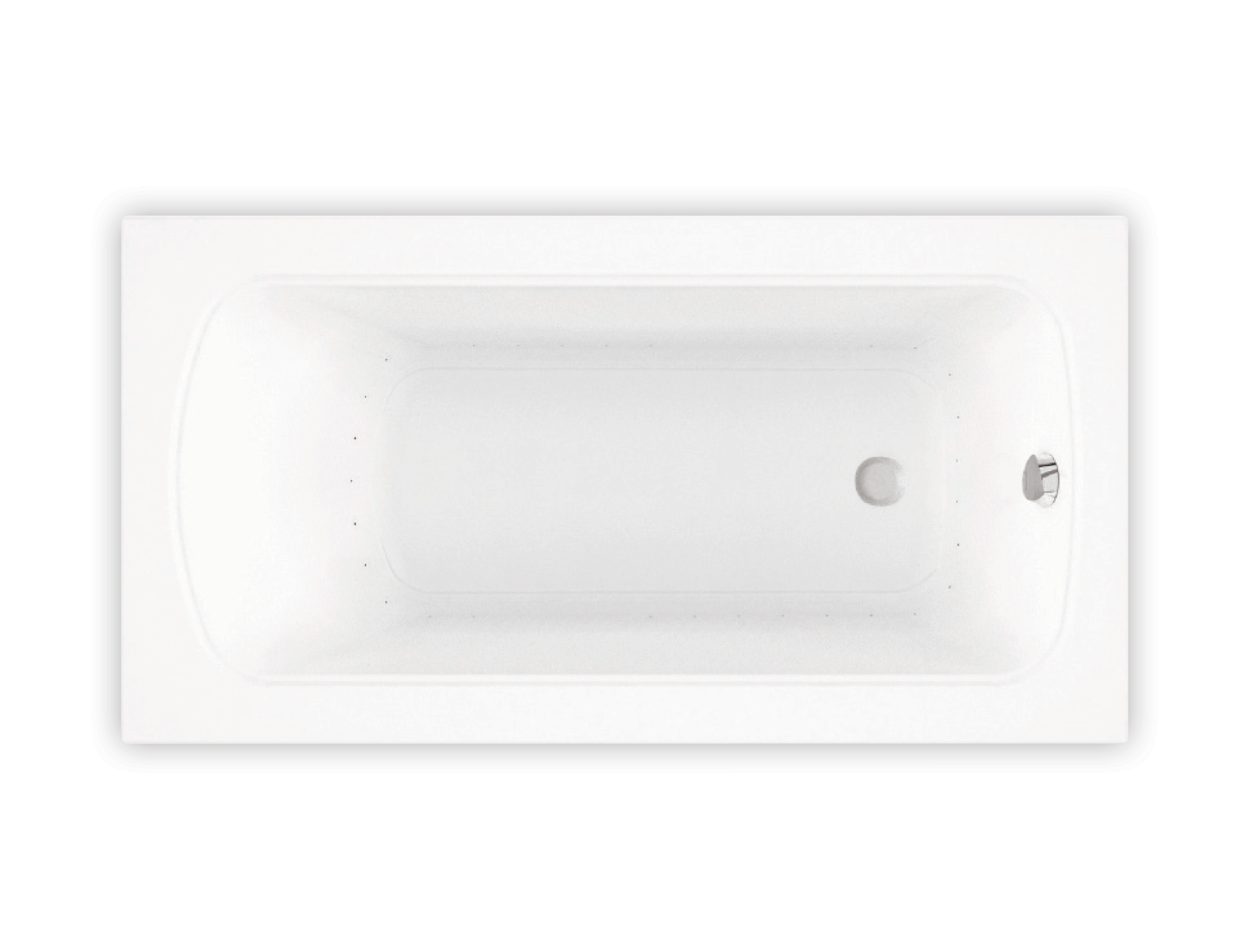 Bain Ultra Meridian 6032 Rectangular Alcove Or Drop In 1-Person 50 Gallon Soaker Bathtub with 1-1/2" Standard Deck and Right Waste in White - BMEDRI0RN-01