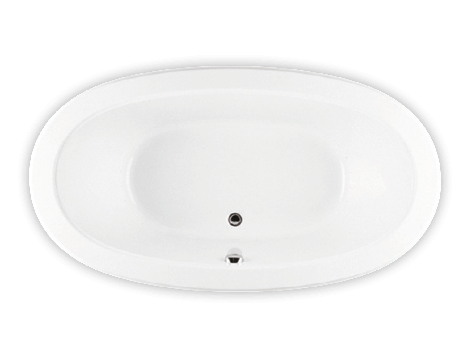 Bain Ultra Meridian 7240 Oval Drop In 2-Person 59 Gallon Soaker Bathtub with Rolled Deck in White - BMEUOUM0N-01