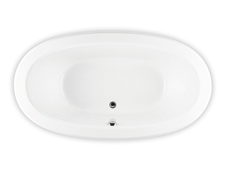 Bain Ultra Meridian 6636 Oval Drop In 2-Person 48 Gallon Soaker Bathtub with Rolled Deck in White - BMELOUM0N-01