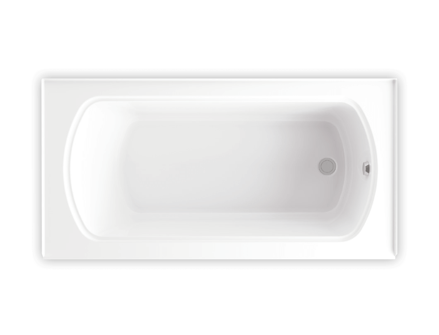 Bain Ultra Meridian Duo 6031 Rectangular Alcove 1-Person 35 Gallon Soaker Bathtub with 1-1/2" Standard Deck and Right Waste in White - BMDCRA0RN-01