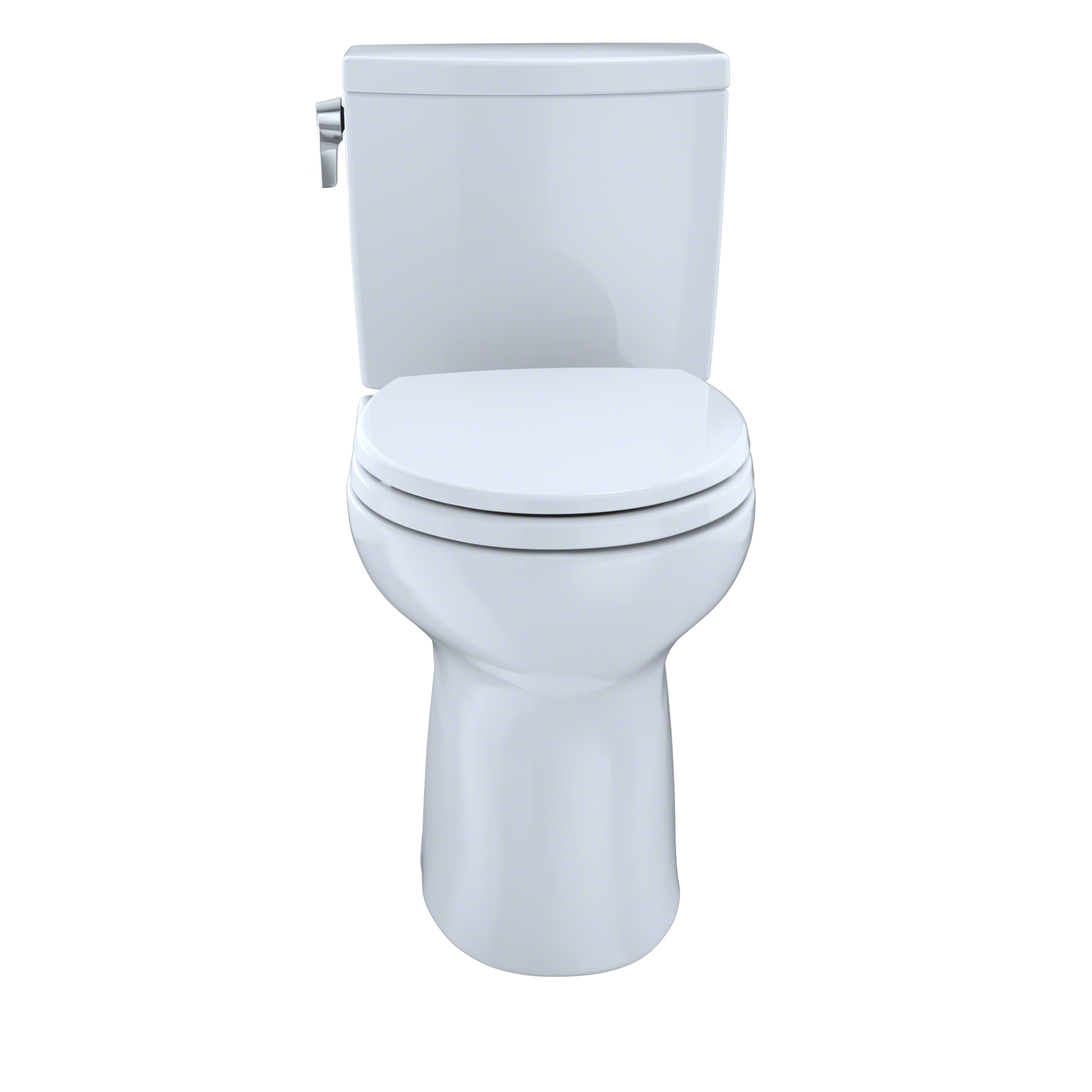 Toto Drake II Two Piece Round Universal Height Toilet with CEFIONTECT 1.0 GPF Less Seat in Cotton White