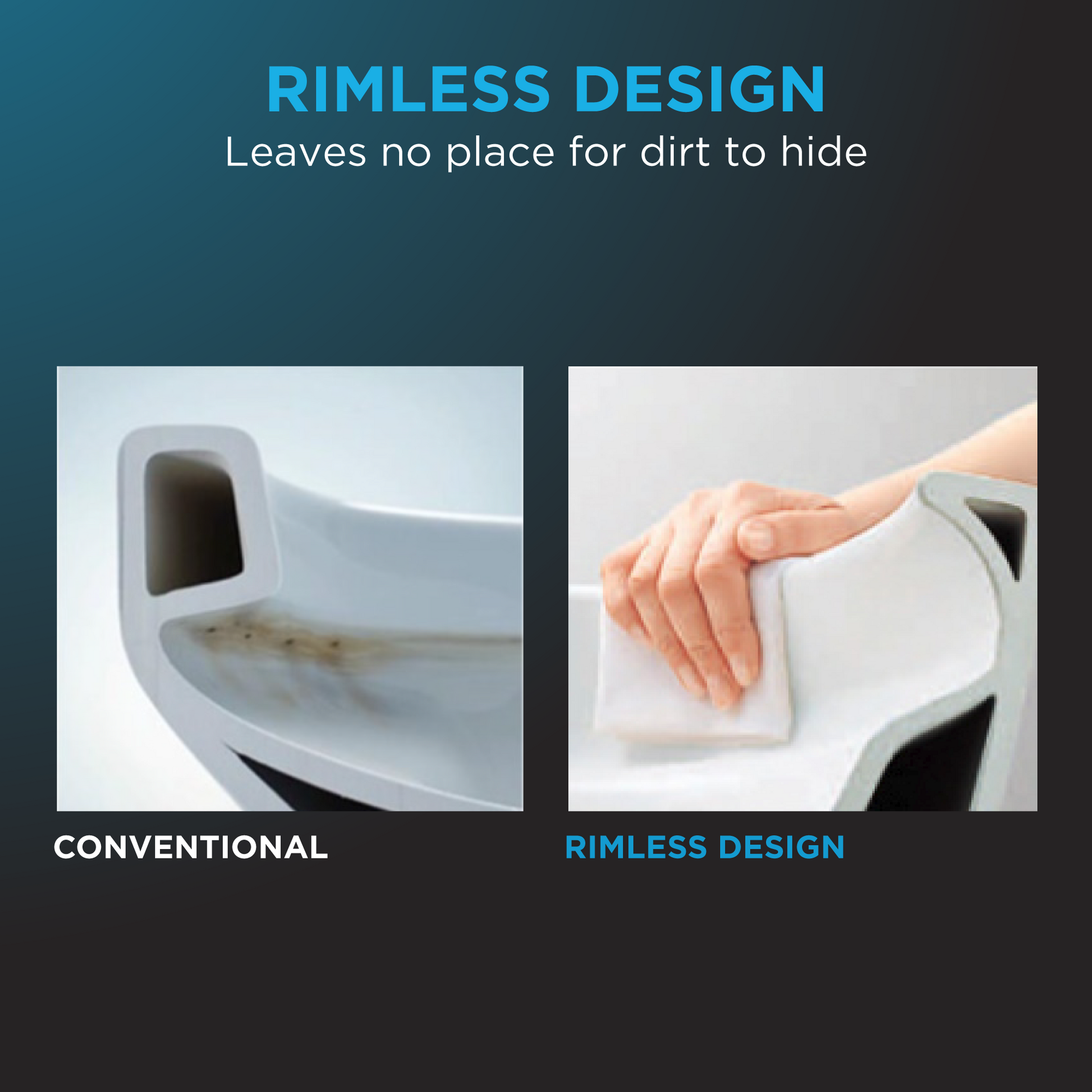 Bone-colored elongated two-piece toilet with rimless design and soft-close seat.