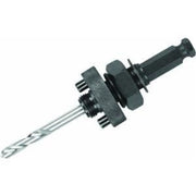 Milwaukee 7/16 in. large thread quick change arbor with metal chuck and spiral drill bit shaft.