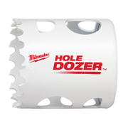 Milwaukee 2" HOLE DOZER bi-metal hole saw with serrated cutting edge and mounting holes.