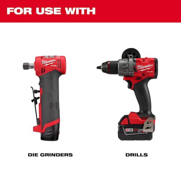 Milwaukee die grinder and drill with quick change disc attachment compatibility guide.