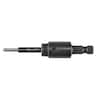 Milwaukee retractable starter bit with large black arbor and metal shaft.