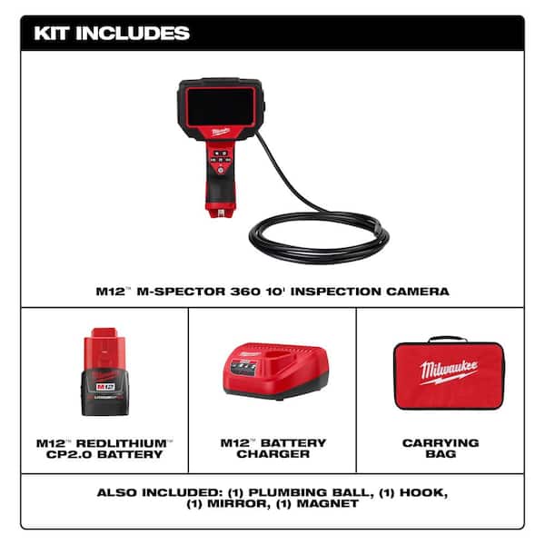 Milwaukee M12 M-Spector 360 10ft Inspection Camera - 2324-21
