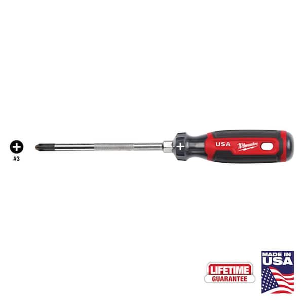 Milwaukee Num. 3, 6 inch Phillips Head Cushion Grip Screwdriver (USA) - MT203
