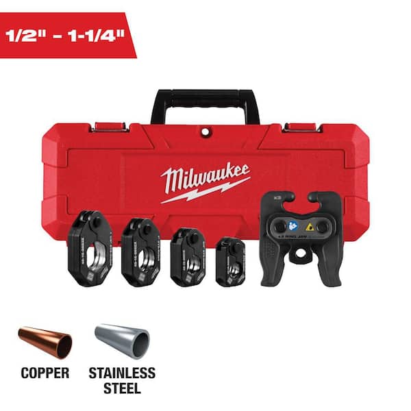 Milwaukee 1/2 to 1-1/4 inch CTS-V Pivoting Press Ring Kit for M12 FORCE LOGIC Press Tool - 49-16-2490X