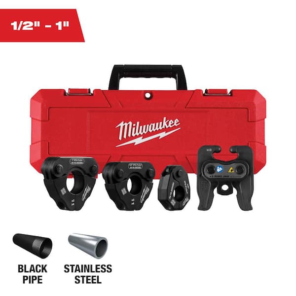Milwaukee 1/2 - 1 inch IPS-P Pivoting Press Ring Kit for M12 FORCE LOGIC Press Tool - 49-16-2496X