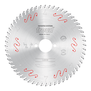 Freud LU2D02 180mm circular saw blade with carbide-tipped teeth and center arbor hole, marked "Made in Italy."