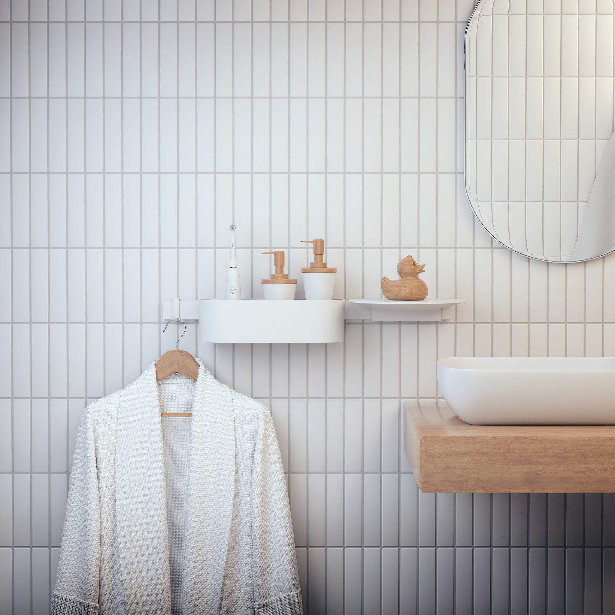 hansgrohe 27904700 WallStoris Wall Bar, 28" in Matte White