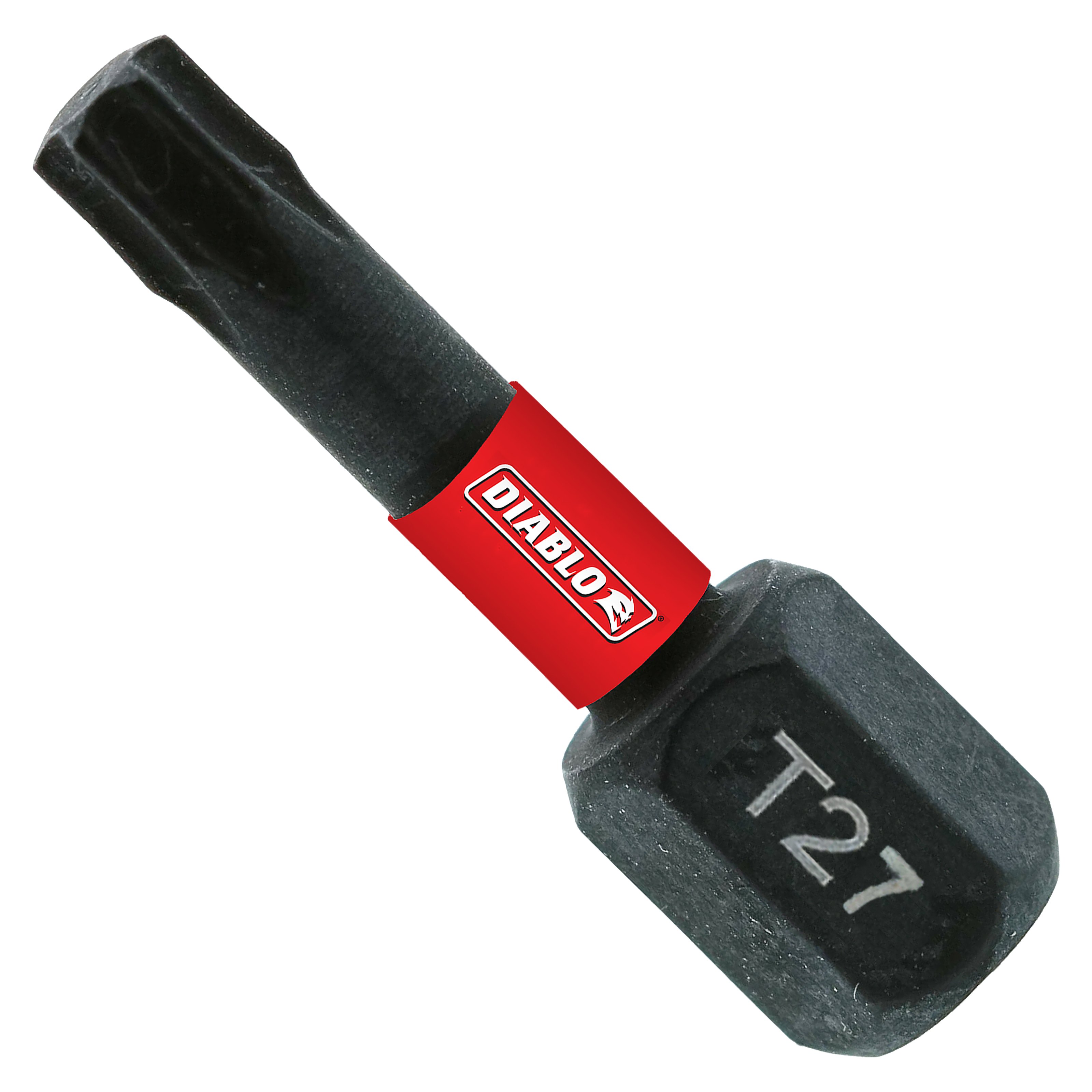 Two black Torx T27 drive bits with red Diablo branding collar, 1 inch length.