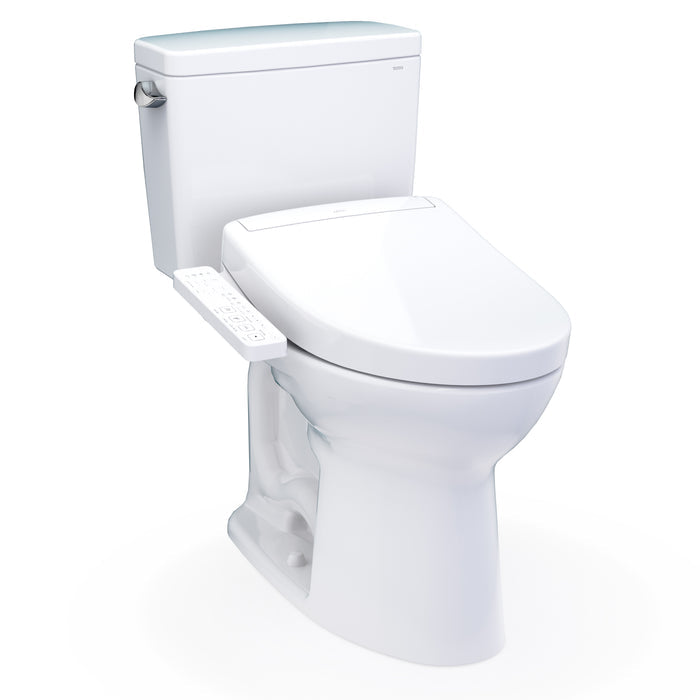 TOTO Drake 2-Piece Elongated Toilet with S2 Bidet Seat, 1.6 GPF in Cotton White