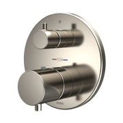 Toto Round Thermostatic Mixing Valve With Two-Way Diverter Shower Trim, Polished Nickel