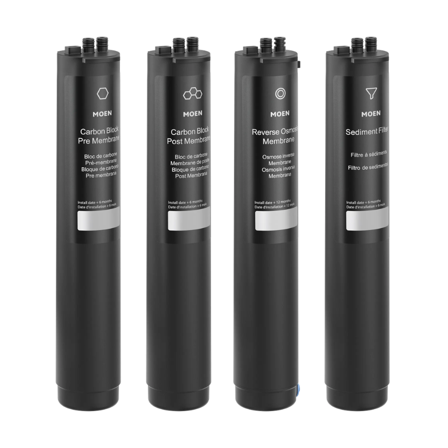Moen 4 Stage Under Sink Reverse Osmosis Advanced Water Filtration System Filter Replacement Bundle