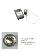 Brushed nickel round air switch for waste disposer with control unit and tubing.