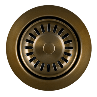 English bronze slip joint tailpiece extension tube with circular strainer design for lavatory drains.