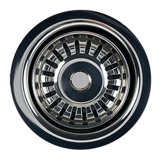 Polished nickel P-trap with traditional high box flange and 1-1/4" diameter opening.