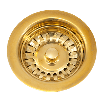 Unlacquered brass slip joint tailpiece extension tube with ridged collar design, shown from above.
