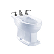 Toto Clayton Deck Mount Vertical Spray Flushing Rim Bidet, Cotton White