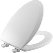 Bemis 1500EC 390 Elongated Enameled Wood Toilet Seat in Cotton White with EasyClean Hinge