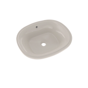 Sedona beige oval undermount sink with single faucet hole and rounded rim edges.