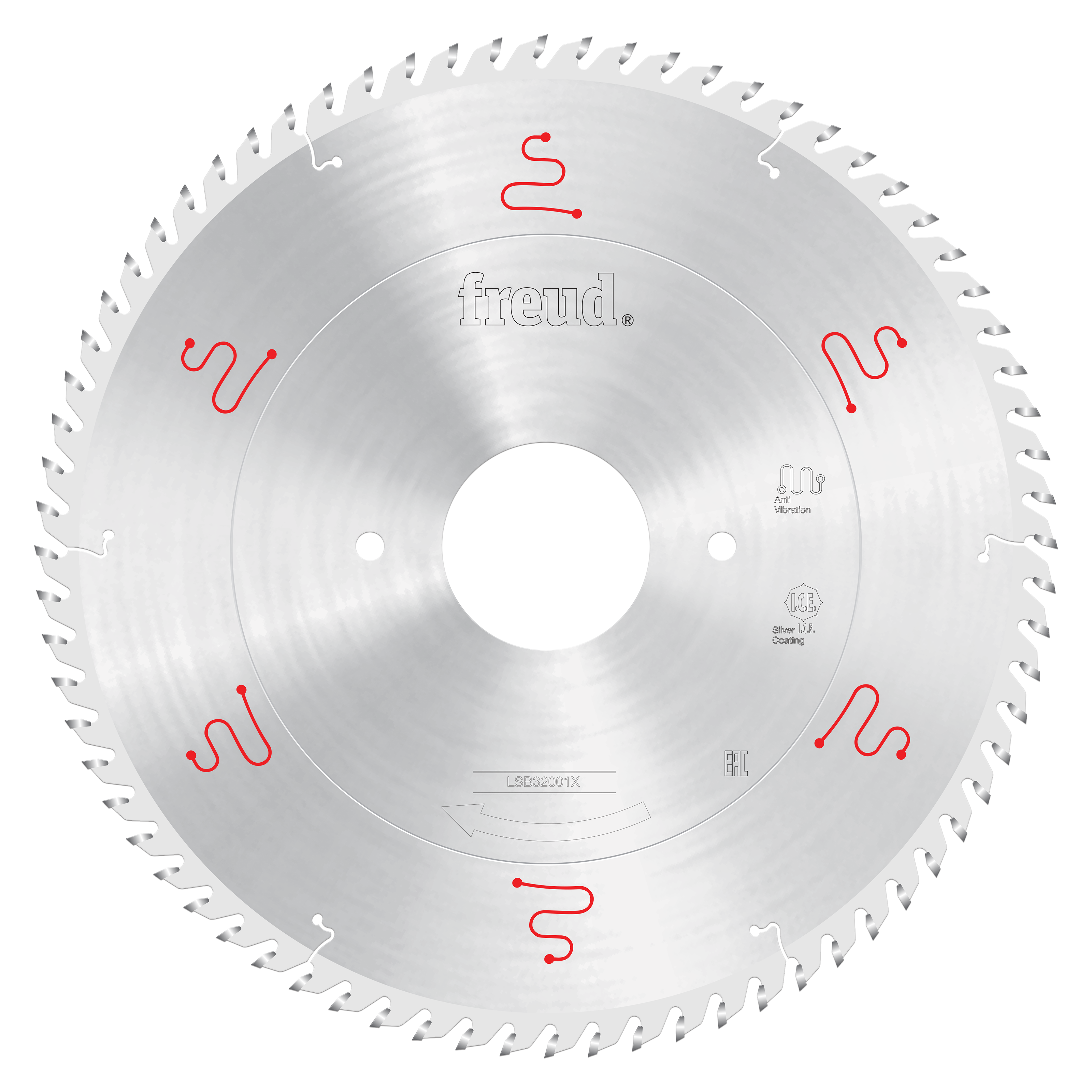 Freud 320mm circular saw blade with serrated teeth and central arbor hole for horizontal beam saw panel sizing.