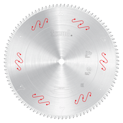 12-inch circular saw blade with carbide-tipped teeth around the perimeter and Freud branding on the metallic surface.