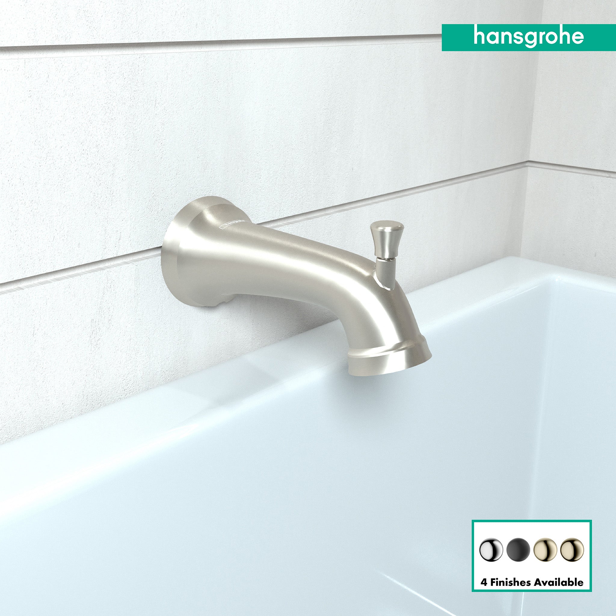 Hansgrohe 04775820 Joleena Tub Spout with Diverter in Brushed Nickel
