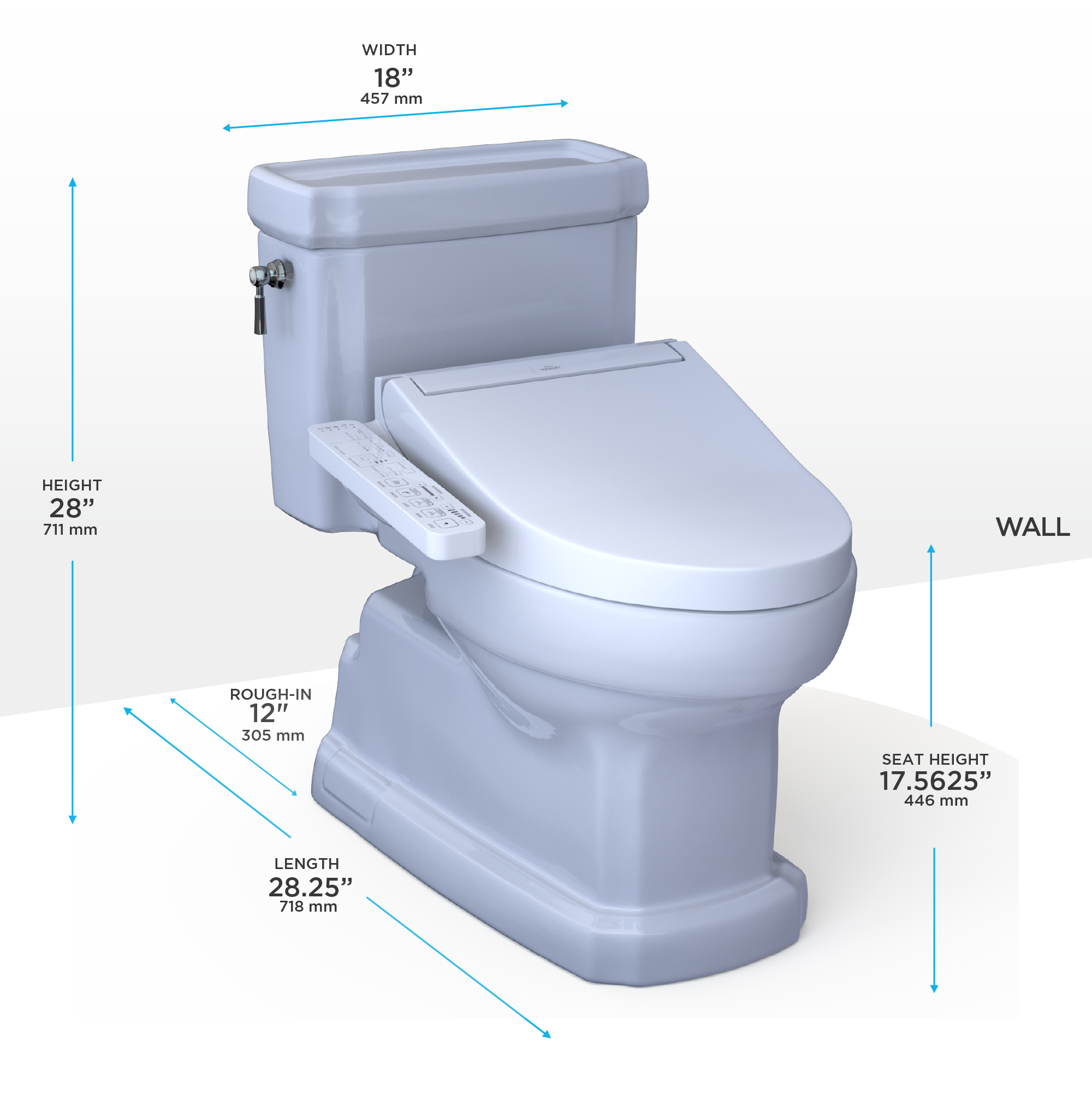 Toto Eco Guinevere One Piece Elongated Universal Height Toilet with CEFIONTECT 1.28 GPF with Washlet+ C2 Bidet Seat in Cotton White