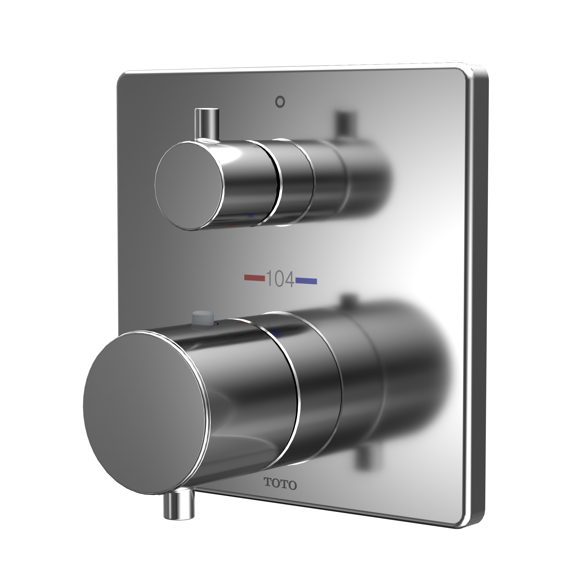 Toto Square Thermostatic Mixing Valve with Two-Way Diverter Shower Trim, Polished Chrome - TBV02404U#CP